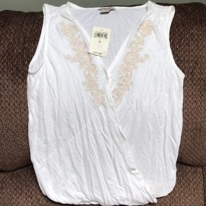 Sleeveless cream Lucky top NWT